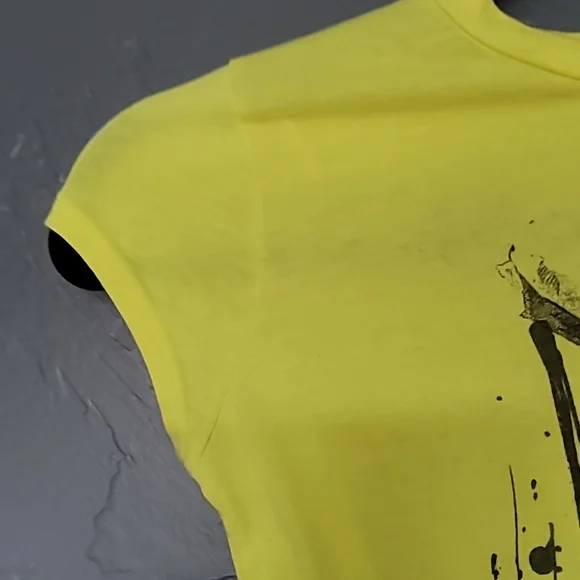 Yellow Floral Fitted Shirt EUC - Picture 3 of 4